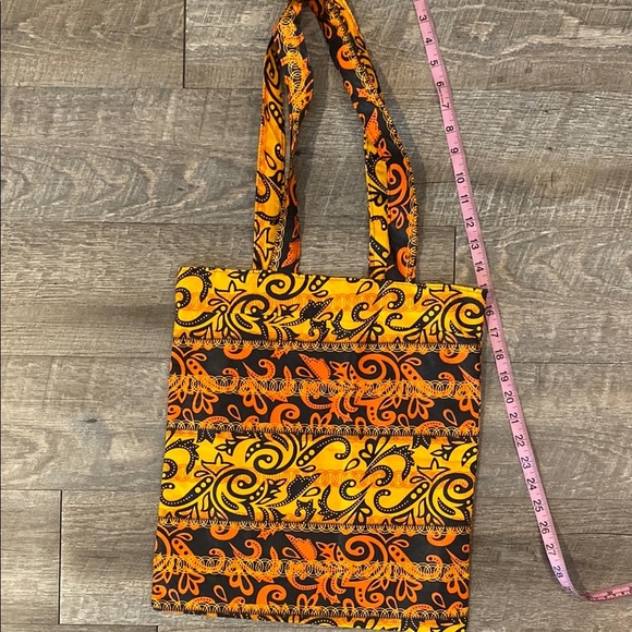 Vibrant Orange and Yellow Patterned Tote Bag - Picture 5 of 6